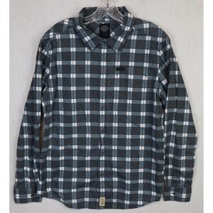 Mens Harley Davidson Plaid Shirt Button Up Front Gray Plaid Size‎ M Cotton